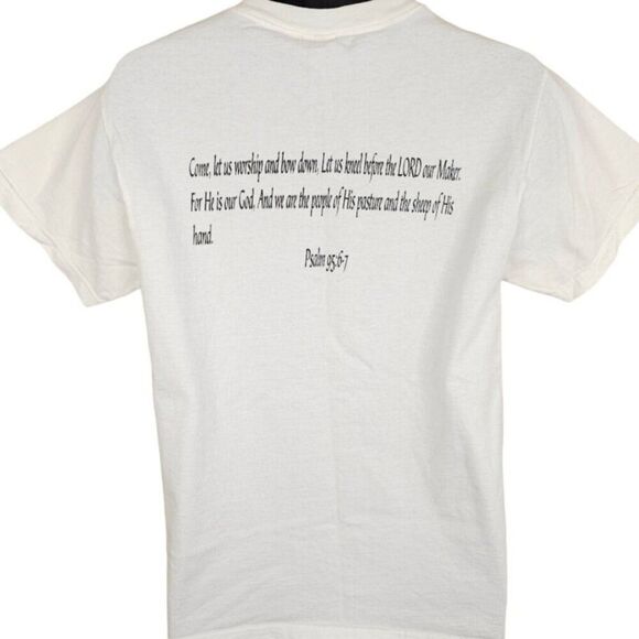 Vintage Christian T Shirt Mens Size Medium White Bible Verse Jesus Tee Running - Picture 4 of 8